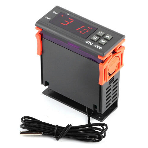 Mini Digital Temperature Controller With Sensor Water Resistant Cable Alarm Function Refrigerating Control Output Delay Two Work Mode For Pet 1