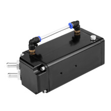 Square Style Billet Aluminum Oil Catch Reservoir Tank Black for Racing