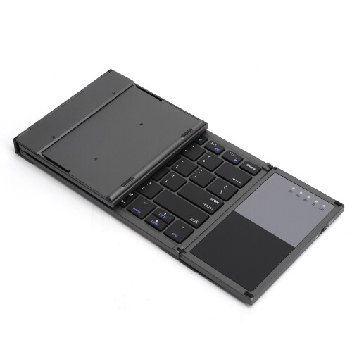 Compact Foldable Bluetooth Keyboard, Exquisite Lightweight Wireless Device for Seamless Multi-Device Connectivity, Sensitive Touchpad, Stable 2