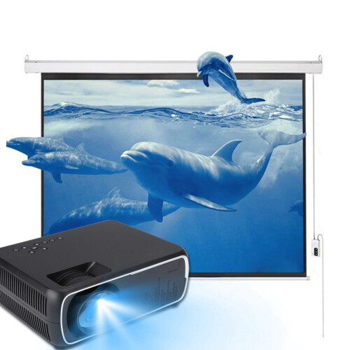 Compact HD LCD Projector With Wireless Screen Mirroring And Passive Light Reflection, Vertical Correction Feature For Perfect Image Alignment 2