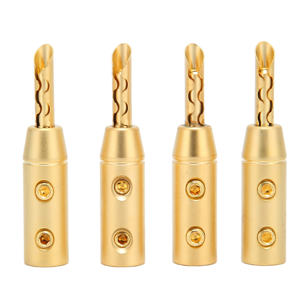 Double Screw Locking Banana Plugs, Wide Range Of Speaker Cables, Plated Connectors For Corrosion Resistance And Secure Contact Binding Posts Gold 9773935359079