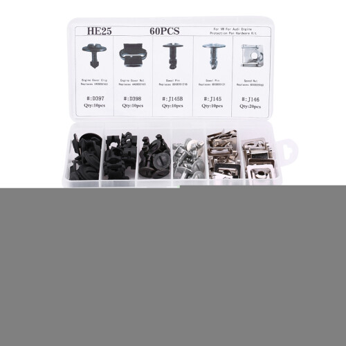 5 Size 60Pcs Car Engine Under Tray Clips Kit 2