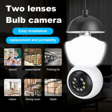 Light Bulb Security Camera Color Night Vision and 360 Motion Detection for Home Security Outside Indoor