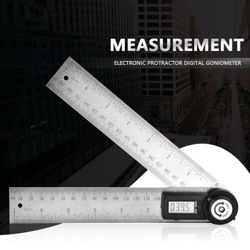 Battery Operated Digital Angle Finder360Degree Rotation Protractor With Locking Function Stainless Steel Ruler High Accuracy Measuring Range Zero 1