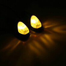 2pcs Amber LED Motorcycle Flush Mount Turn Signal Lights 6x2.5cm Waterproof