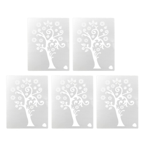 10Pcs White Hollow Drawing Stencils Tree Pattern for Creative Painting 1