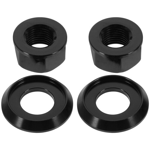 4Pièces Écrous De Roue En Aluminium Noir Légers Durables 1