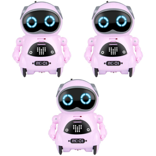 Mini-RC-Roboter 3-tlg. mit -, Tanz-, Singefunktion, LED, pink 2