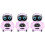 Mini-RC-Roboter 3-tlg. mit -, Tanz-, Singefunktion, LED, pink 4