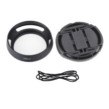 Center Pinch Front Lens Cap for49mm Camera Lenses, Metal Build with Matte Finish and Venting System, Lens Cover with Enhanced Grip and Weather