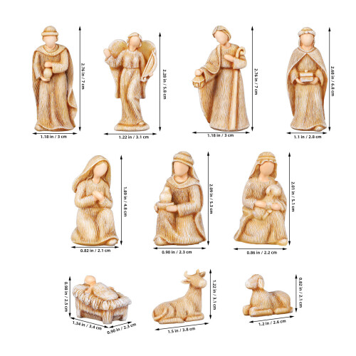 5Ensembles Statues Beige En Résine Pour Déco Maison 2