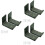 6Pcs Grey Wall Mounted Snowboard Rack Metal Display Shelf for Storage 4