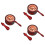 3Sets Wax Smeltstel Hout Warmer En Compact Donkerrood 6