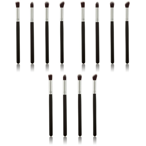 12Stk Schminkpinsel Set Schwarz Silber Weich Reisefreundlich 2