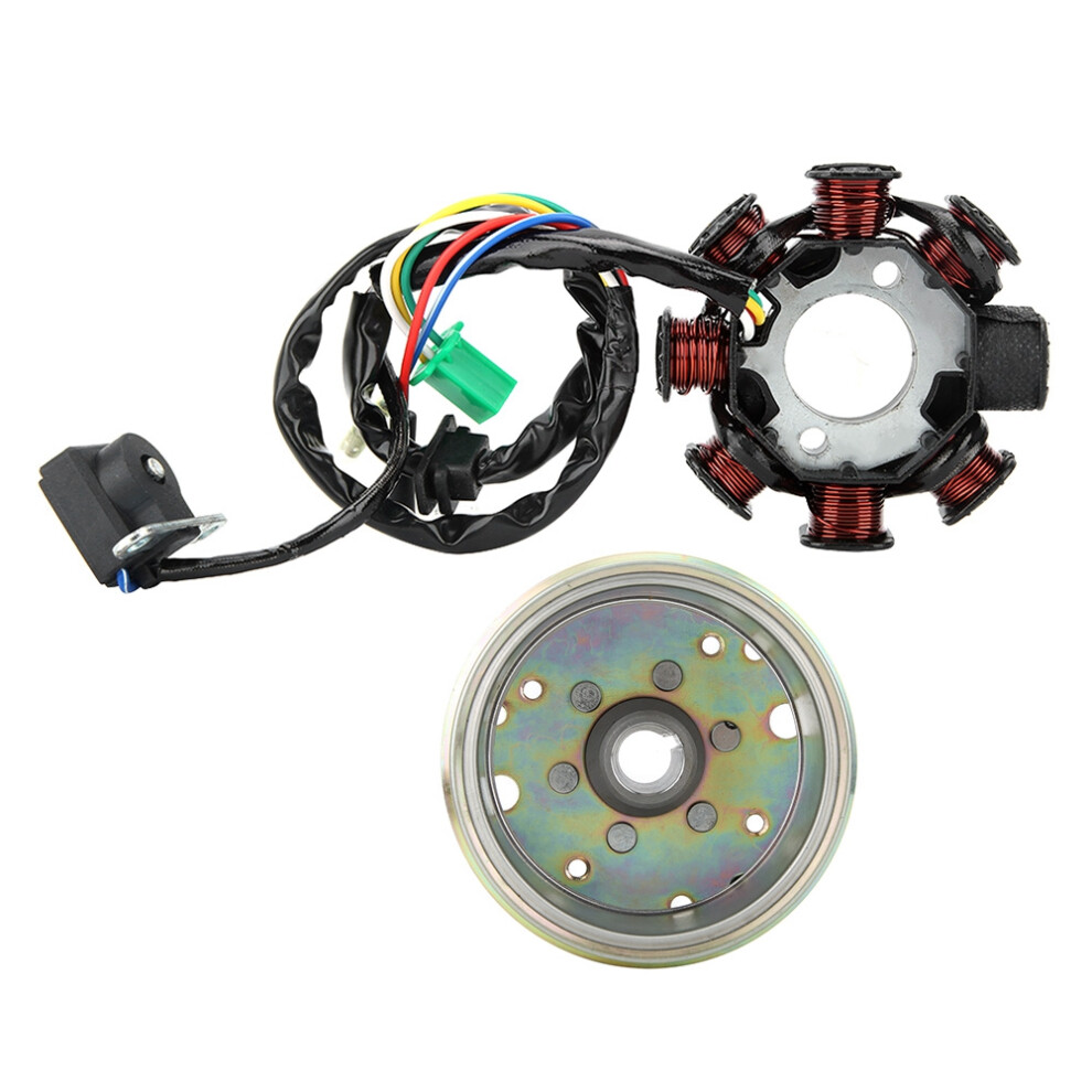 Dc Magneto Ignition Stator, 8Pole5wire Coil For Gy6engine Scooter Moped Atv, Easy Installation High Performance Replacement Compatible With 9365509994207