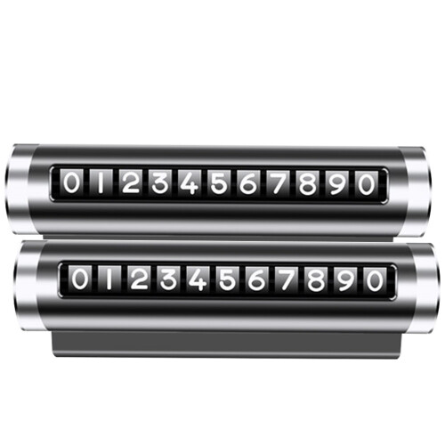 4Pièces Accessoire Métal Mat Noir Carte Parking Mobile 2