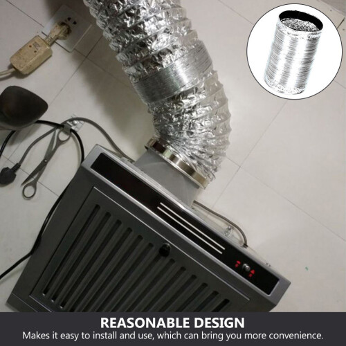 Tuyau D'évacuation Flexible Aluminium Argent Pour Hotte 2