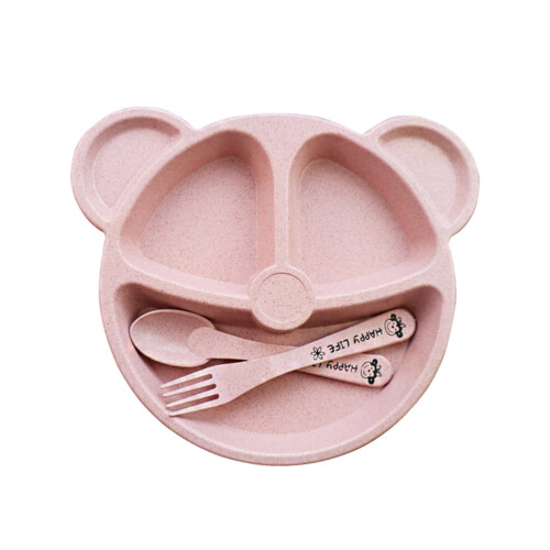 6Pièces Plateaux Rose Durables En De Blé Pour Bébé 1