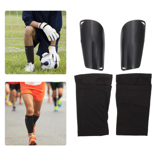 3Ensembles Protecteurs Jambes Sport Adapté Calf Tibia Noir Nylon 1