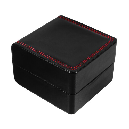 4Pcs Black Watch Display Box PU Single Grid Storage Case 1