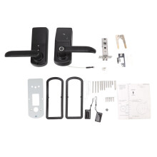 Barn Door Floor Guide Smart Lock with Fingerprint and Virtual Password Unlocking, Zinc Alloy Anti-Theft Door Lock Featuring Bluetooth Compatibility