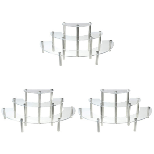 3Pièces Support Gâteau Transparent Multi-Usage Pour 2