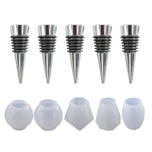 Gift For Wine Lovers Wine Bottle Stopper Set Decorative Bottle Accessories Stainless Steel Wine Stoppers Reusable Silicone Seal Corks