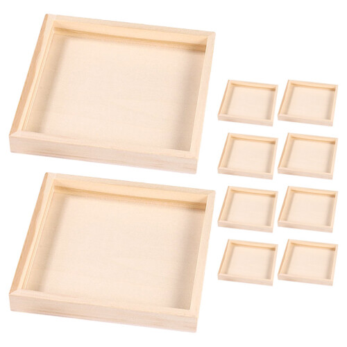 20Pièces Plateau Bois Clair Pour Rangement De Blocs De Puzzle 1