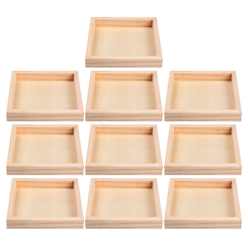 20Pièces Plateau Bois Clair Pour Rangement De Blocs De Puzzle 2