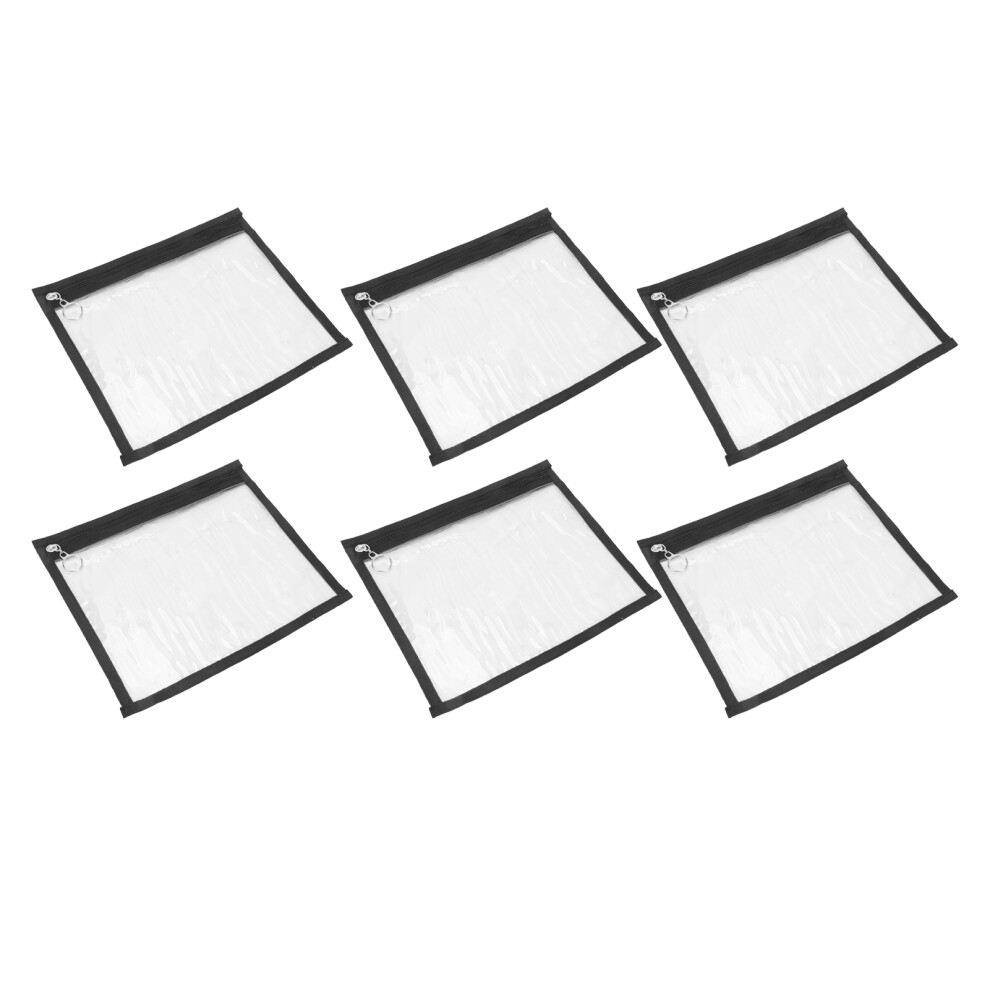 6 Clear PVC Zipper Pouches Travel Set