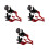 3Paires Levier Rouge Ajustable Aluminium 4