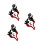 3Paires Levier Rouge Ajustable Aluminium 6