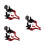 3Paires Levier Rouge Ajustable Aluminium 8