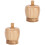 2Pièces Mortier Pilon Bois Clair Ail Pour Usage Culinaire 3