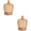 2Pièces Mortier Pilon Bois Clair Ail Pour Usage Culinaire 6