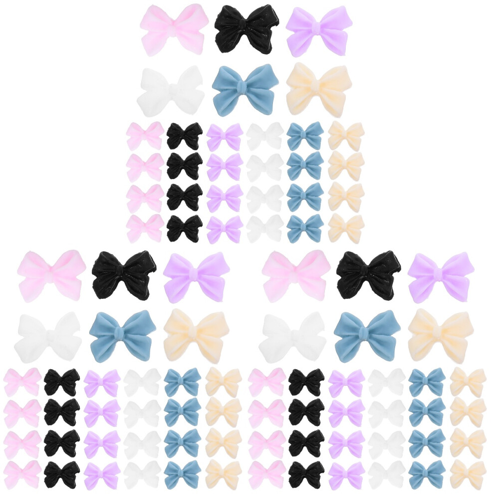 Iplusmile 90Pcs Assorted Color Bow Nail Charms Small Resin Manicure Gems