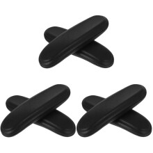 6Pcs Chair Arm Rests Black PU Armrest Pillow Breathable Non-Slip Pads