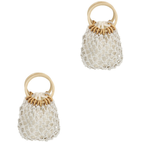 2St Witte Gevlochten Dames Clutch Handtas 1
