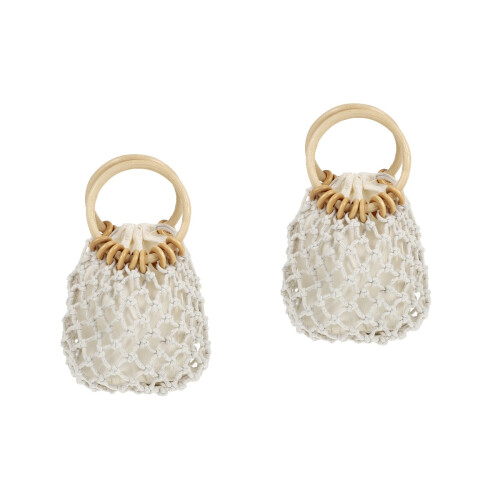 2St Witte Gevlochten Dames Clutch Handtas 2
