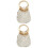 2St Witte Gevlochten Dames Clutch Handtas 4