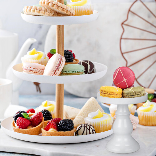2Pièces Présentoir Snack Métal Solide Décoratif 2