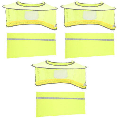 3Sets Hard Hat Neck Shield Ademende Mesh Reflecterend Assortiment 1