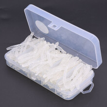 100 pcs Silicone White Artificial Worms Fish Baits 6cm Tackle Kit