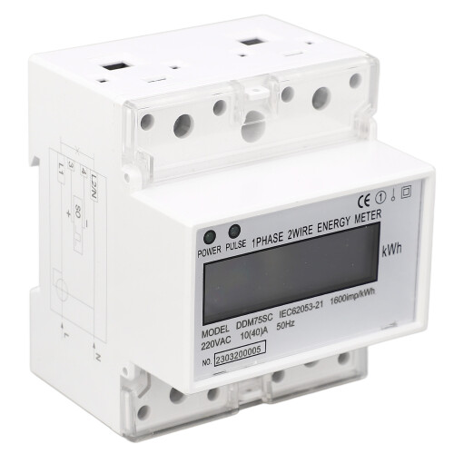 Electric Meter With High Precision, Din Rail Mounted, Led Digital Display, And Microelectronics Technology, Designed For Single Phase Energy 1