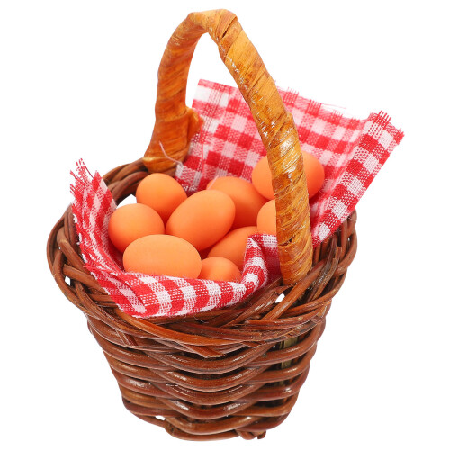 3Ensembles Mini Paniers Micro-Scènes En Résine Et Bambou Oeufs 1