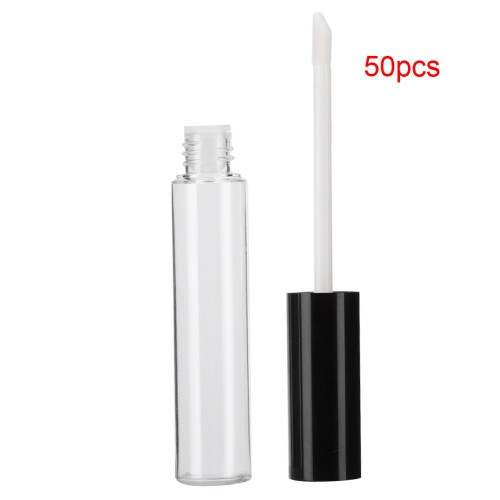 Rubber Insert Design, Exquisite Workmanship for Professional Makeup Artists, 50Pcs Refillable Lip Gloss Containers with Black Cap 1