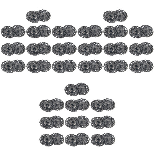 30Pièces Accessoires Couture Boutons Pression Gris Flocon Résistants 2