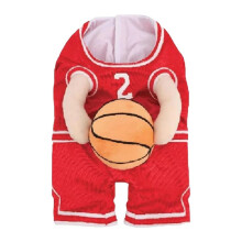 Costume da Giocatore di Basket per Cani con Palla Costume da Basket per Cani Divertente Travestimento Sportivo Halloween Cosplay per Animali Domestici