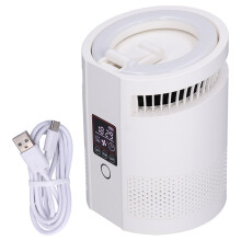Mini Quiet HEPA Air Purifier with Negative Ions for Bedroom Office Real-Time Air Quality Display White