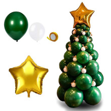 Luxury Package Festive Hanging Decor Green White Balloons Iron Art Ornaments Christmas Tree Pendant for Indoor Outdoor Holiday Decorations
